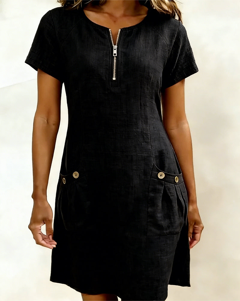 Vestido Carmen styling con sandalias planas verano