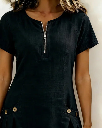 Vestido Carmen mangas raglán cortas
