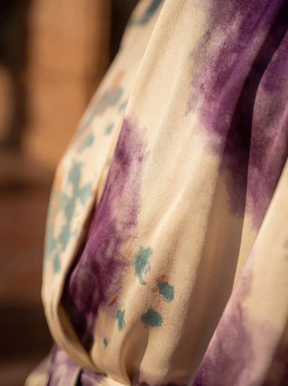 Vestido Macarena · detalle textura tela acuarela
