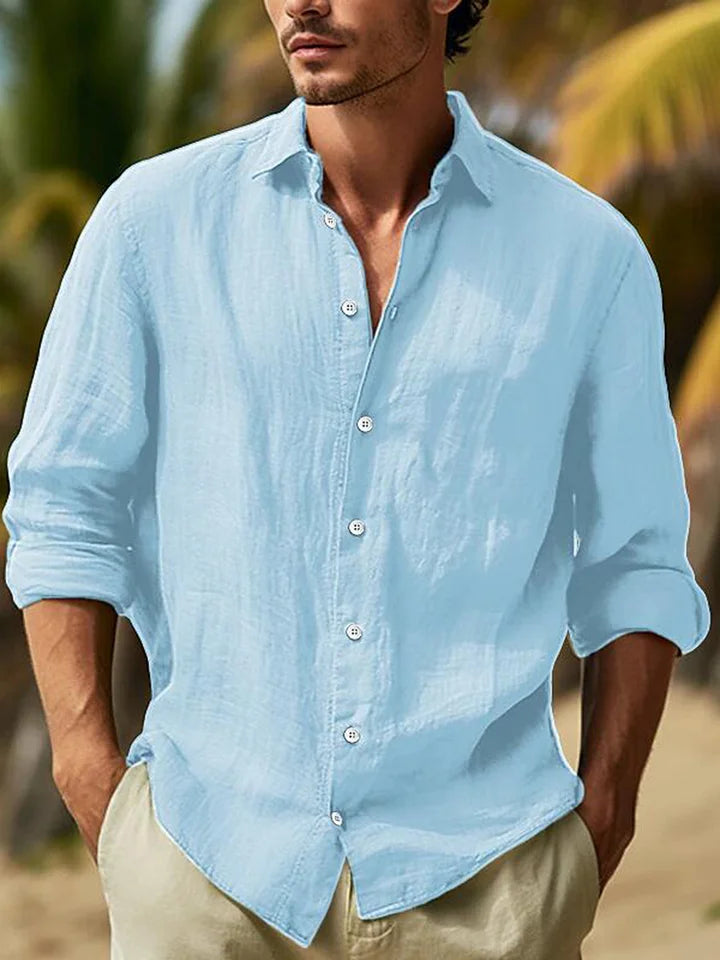 Camisa Lino Bordada Adriano