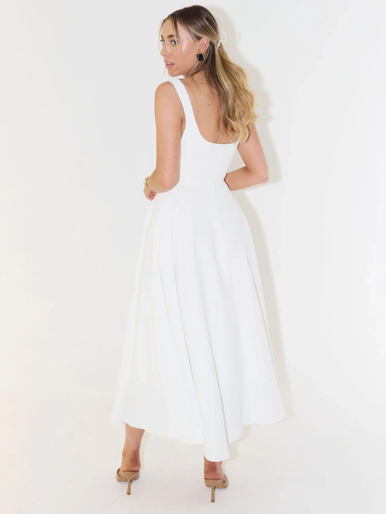Vestido Maxi Paula blanco — vista trasera