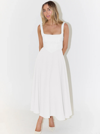 Vestido Maxi Paula blanco — plano completo