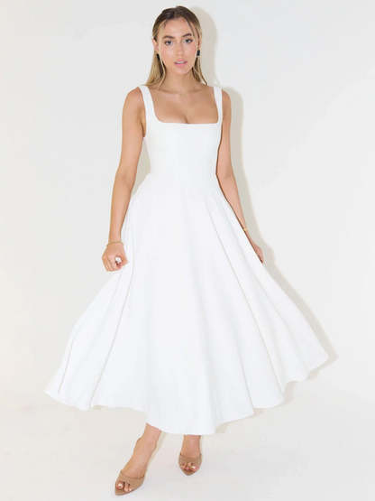 Vestido Maxi Paula blanco — plano completo alternativo