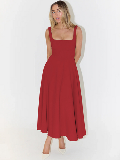 Vestido Maxi Paula rojo — plano completo